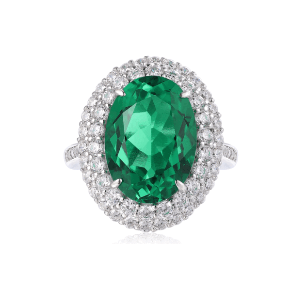 Promise® 5.59ct Emerald Halo Ring