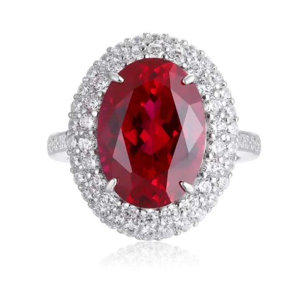 Promise® 8.18ct Ruby Halo Ring S925
