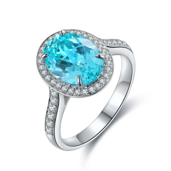 Promise® 3.95ct Paraiba Halo Ring S925