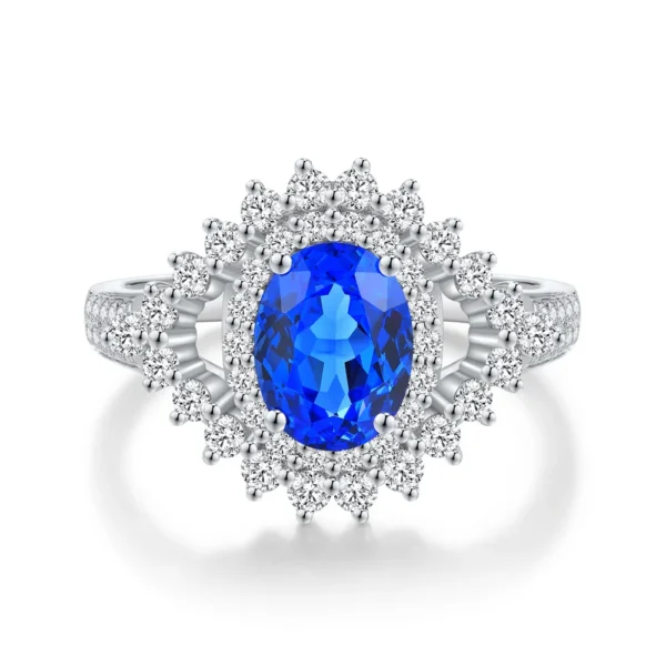 Promise® 1.67ct Cobalt Spinel Halo Ring S925