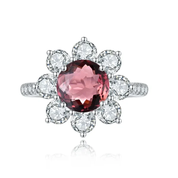 Promise® 2.07ct Natural Garnet Halo Ring S925