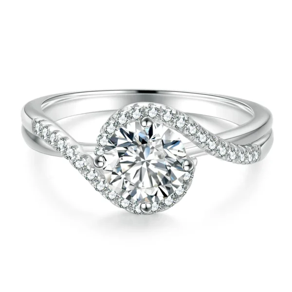 Promise® Angel’s Eye Diamond Solitaire Engagement Ring in 18k White Gold