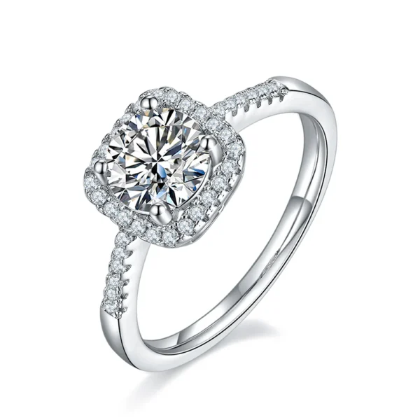 Promise® Cube Diamond Halo Engagement Ring