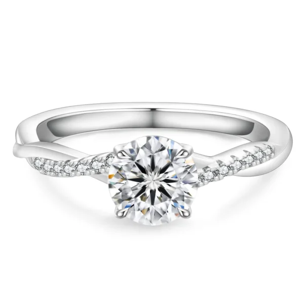 Promise® Petite Twist Diamond Solitaire Engagement Ring in 18k White Gold