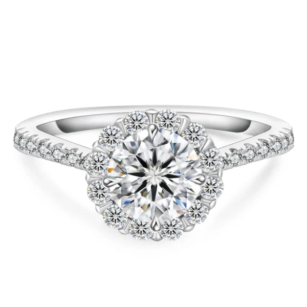 Promise® Halo Diamond Engagement Ring in 18k White Gold