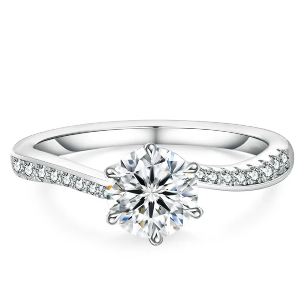 Promise® Six-Prong Twisted Band Solitaire Diamond Engagement Ring