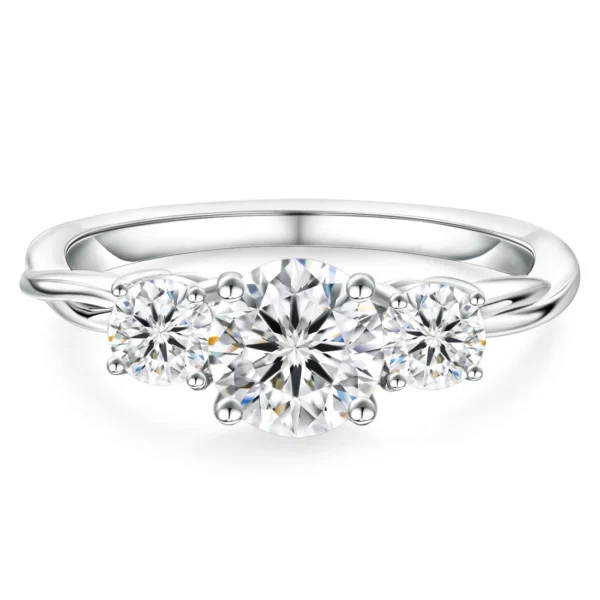 Promise® Three Stone Vine-Twist  Diamond Engagement Ring