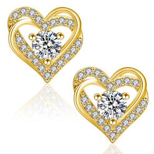 Promise® Heart shaped VVS1 Moissanite Diamond 0.3ct Stud Earrings